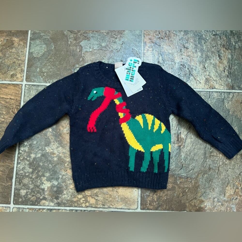 Tucker + Tate Navy Charcoal Apatosaurus Sweater- Size 9mo.